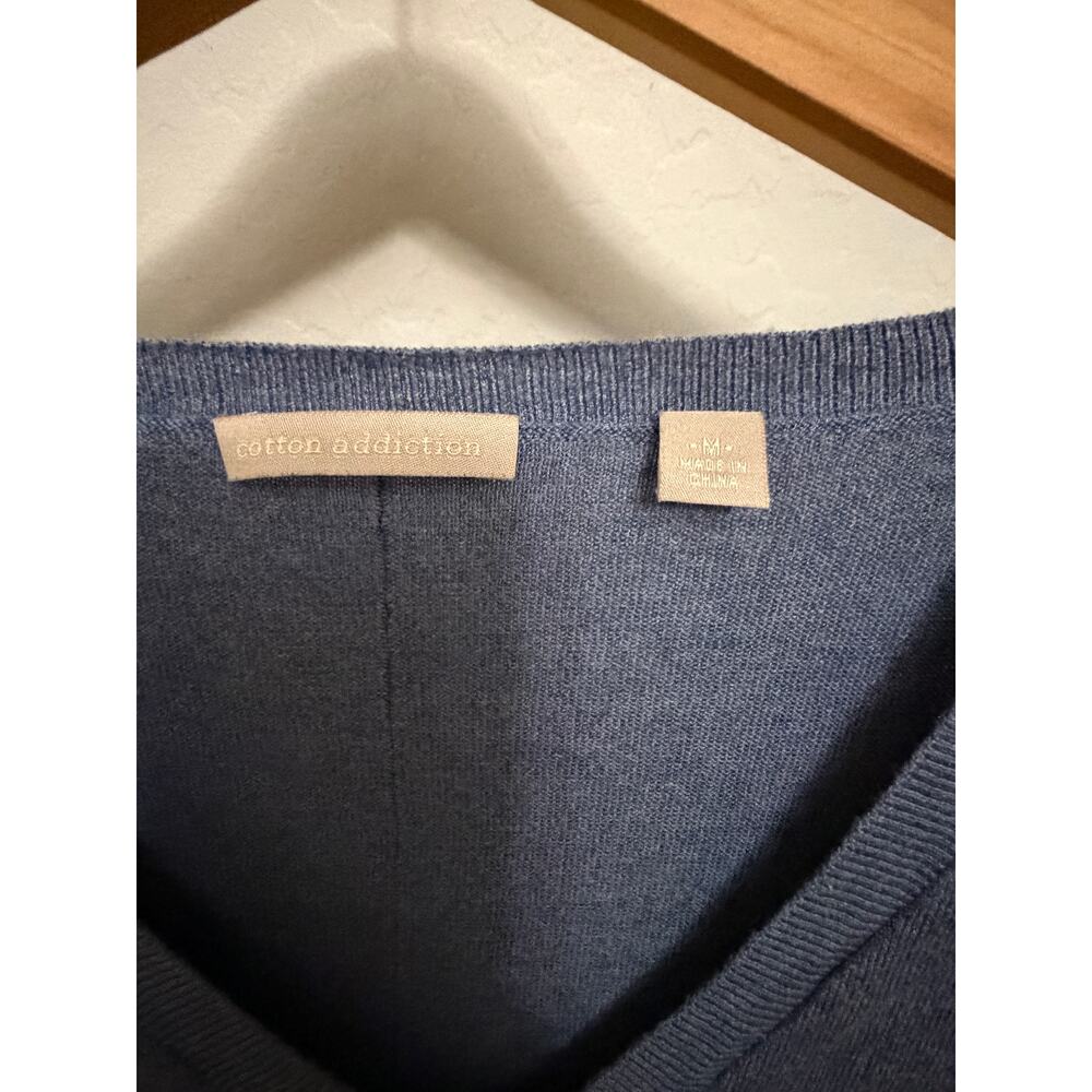 Cotton Addiction- Blue/ V neck/ Sweater/ Silk blend/ Size M - Picture 3 of 4